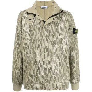 NEW Stone Island Light Tan Camouflage Print Cotton Hoodie Small